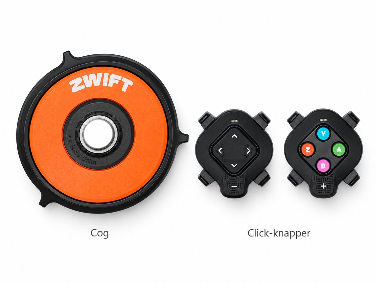 Zwift Cog og Click-knapper (AI-illustration)
